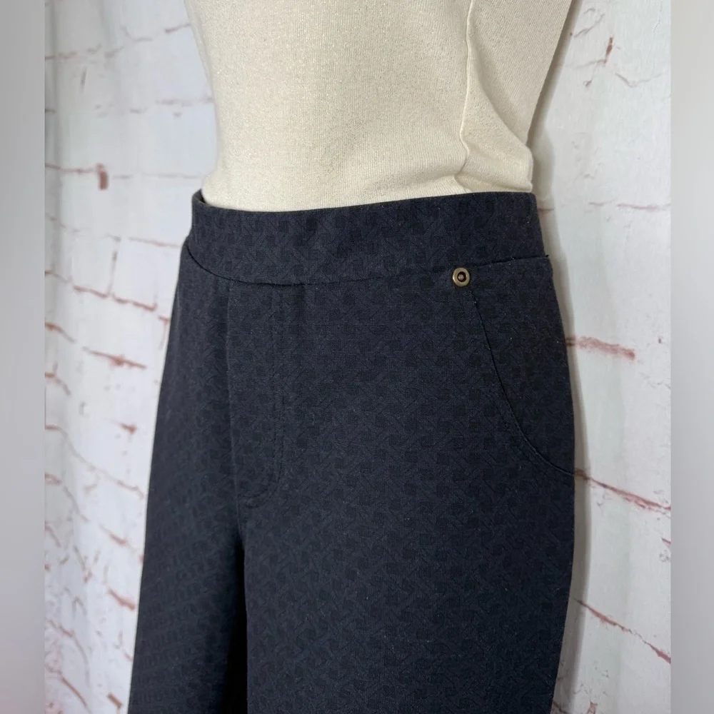 INSIGHT 26.5 Inch Waist Black Jacquard Print Pull On Slim Fit Size 4 Pants - Picture 13 of 13